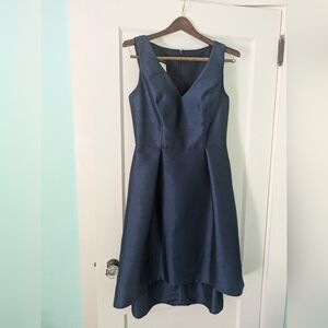Alfred Sung navy high low bridesmaid dress Size 10